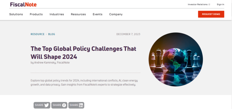 Top Global Policy Challenges For 2024